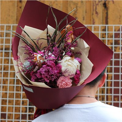 紅調香氛花束