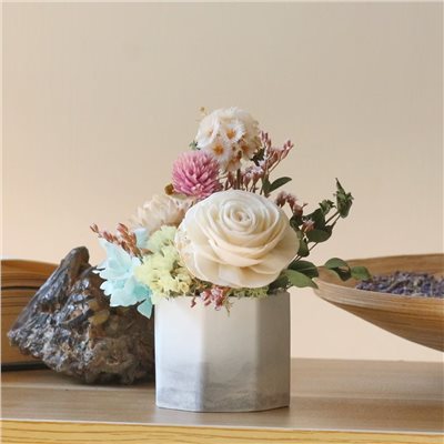 【香氛花藝】四季擴香石永恆桌花/花材+精油+教學影片【線上】